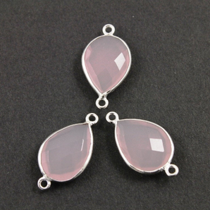 Rose Quartz Baby Pear Bezel, Sterling Silver, 14x18mm (BZCT7503) - Beadspoint