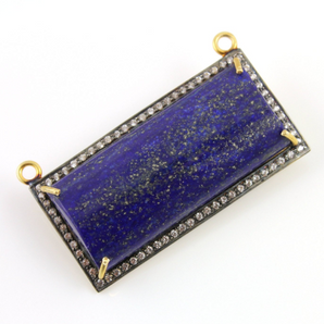 Lapis w/ White Sapphire, (LPS/WTZ/54x27 ) - Beadspoint