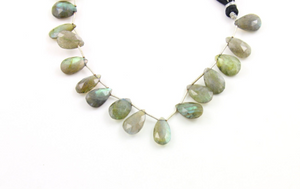 Blue Flashy Labradorite Faceted Briolettes Drops, (LAB17x11PR) - Beadspoint