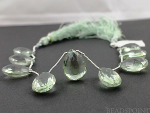 Sage Green Amethyst Large Faceted Pear Drops Gemstones, (4GAM14x22-17x26PEAR) - Beadspoint