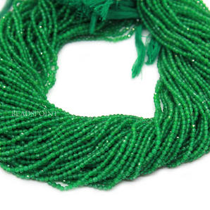 Green Onyx Faceted Rondelle Beads, (GONYX-2.5FRNDL) - Beadspoint