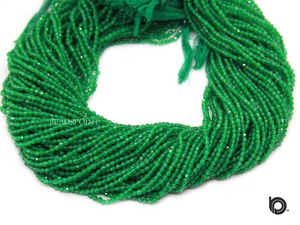 Green Onyx Faceted Rondelle Beads, (GONYX-2.5FRNDL) - Beadspoint
