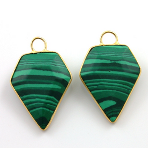 Triangle Malachite Bezel, (BZC9019/MLK) - Beadspoint