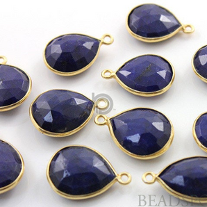 Dyed Sapphire Faceted Baby Pear Bezel, (BZC7393-B) - Beadspoint