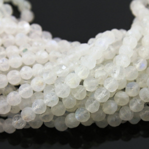 Rainbow Moonstone Faceted Round Beads,  (RNM/Frnd/4)  " - Beadspoint