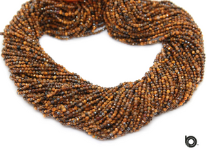 Yellow Tiger Eye Micro Faceted Rondelle Beads, (TEYE-2.5FRNDL) - Beadspoint