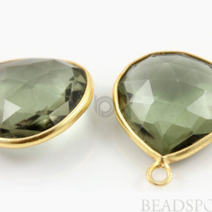 Green Amethyst Heart Bezel 20mm, ( BZC7006) - Beadspoint