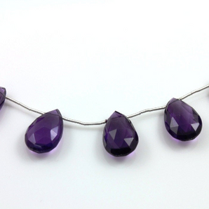 African Amethyst Faceted Pear Drop, (AM/PR/8x13-11x17) - Beadspoint