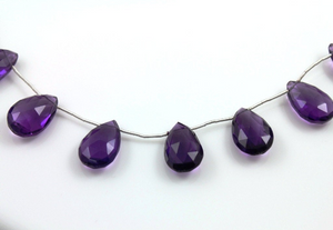 African Amethyst Faceted Pear Drop, (AM/PR/8x13-11x17) - Beadspoint