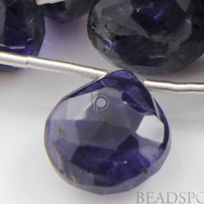 Iolite Faceted Heart Drops, (IOL10-11HRT) - Beadspoint