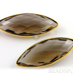 Smokey Quartz Faceted Marquise Bezel (BZC7206) - Beadspoint