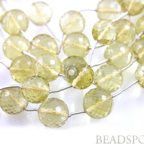 Lemon Topaz Large Faceted Rounds,  (LTZ9-10Frnd) - Beadspoint