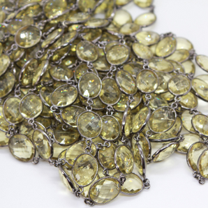 Lemon Citrine Faceted Oval Chain, (GMC-LCT-14X12 ) - Beadspoint