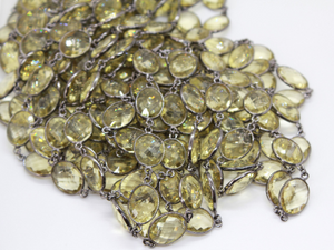 Lemon Citrine Faceted Oval Chain, (GMC-LCT-14X12 ) - Beadspoint