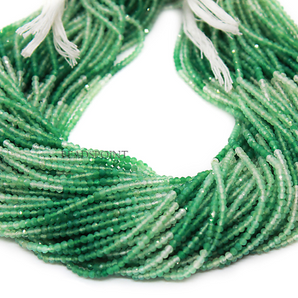 Green Onyx Roundel Micro Faceted Rondelle Beads (SGNOX-2.5FRNDL) - Beadspoint