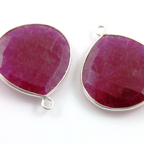 Dyed Ruby Faceted Heart Shape Bezel, ( BZCT7206) - Beadspoint