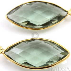 Green Amethyst Faceted Marquise Bezel,(BZC7210) - Beadspoint