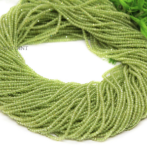 Peridot Micro Faceted Rondelle Beads, (PRDT-2.5FRNDL) - Beadspoint