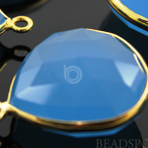 Cobalt Blue Faceted Heart Bezel, (BZC5004) - Beadspoint