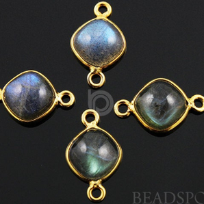 Labradorite Smooth Cushion Connector,  (LABC007) - Beadspoint