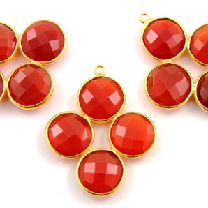 Carnelian Faceted Fancy Bezel, (BZC8089) - Beadspoint