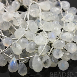 Rainbow Moonstone Faceted Tear Drops, (MNS5x7TEAR) - Beadspoint