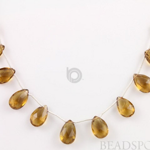 Brazilian Whiskey Topaz Faceted Pear Drops,4 Pieces (4WTZ9x12PEAR) - Beadspoint