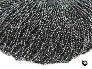 Black Spinal Micro Faceted Rondelle Beads, (BSPNL-2RNDL) - Beadspoint