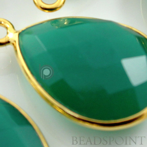 Green Onyx Faceted Baby Pear Bezel, (BZC7550) - Beadspoint