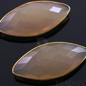 Sand Chalcedony Faceted Marquise Bezel, (BZC7216) - Beadspoint