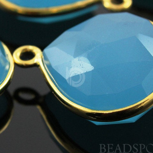 Indigo Blue Chalcedony Faceted Heart Bezel, (BZC6085) - Beadspoint