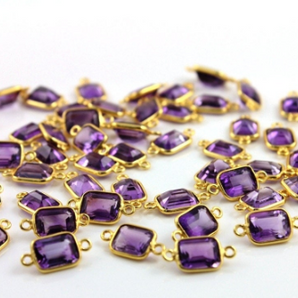 Amethyst Octogon vermeil Bezel, (BZC9005/AM) - Beadspoint