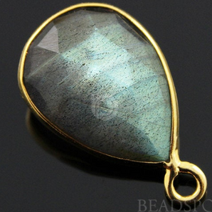 Labradorite Faceted Pear Bezel, (LBZC007) - Beadspoint