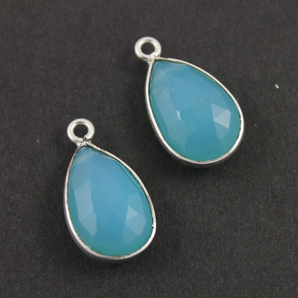 Aqua Chalcedony Pear Bezel, (BZCT7001-A) - Beadspoint