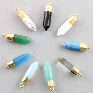 Gold Finish Electroplated Pencil/Bullet drop pendant, (BZC/9094) - Beadspoint