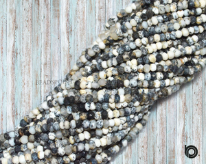 Dendrite Opal Faceted Roundels Beads, (DOPL350RNDL-1) - Beadspoint