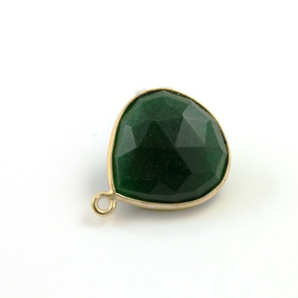 Dyed Emerald Faceted Heart Bezel, (BZC6069) - Beadspoint