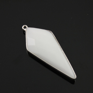 White Onyx Faceted Arrowhead Bezel, (SSBZC9021/WNX) - Beadspoint