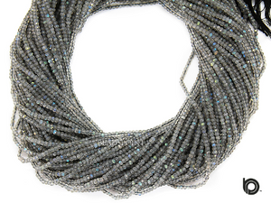 Labradorite Micro Faceted Rondelle Beads, (LAB-2.5-FRNDL) - Beadspoint