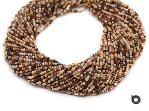 Unakite Roundel Micro Faceted Rondelle Beads, (UNKTE-2.5FRNDL) - Beadspoint