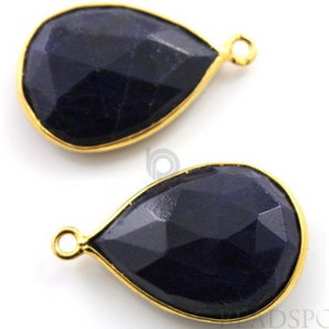 Dyed Sapphire Faceted Pear Bezel, (BZC8002-E) - Beadspoint