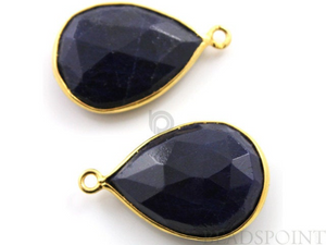 Dyed Sapphire Faceted Pear Bezel, (BZC8002-E) - Beadspoint