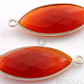 Carnelian Faceted Marquise Shape Bezel, (SSBZC7203) - Beadspoint