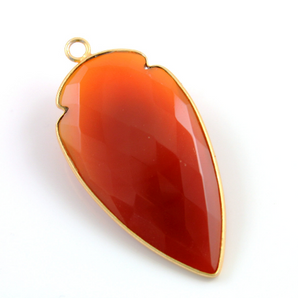 Carnelian Faceted Large Arrowhead Bezel,(BZC9023/CARN/LG) - Beadspoint