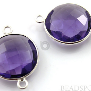 Amethyst puff coin bezel, (SSBZC2004) - Beadspoint