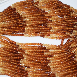 Hessonite Faceted Roundels Beads, (HNT4RNDL) - Beadspoint