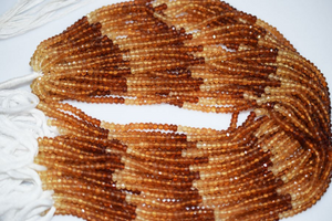 Hessonite Faceted Roundels Beads, (HNT4RNDL) - Beadspoint