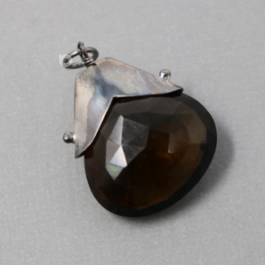 Whisky Topaz Gem Drop Pendant in Sterling Silver (GBD-007) - Beadspoint