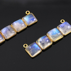 Rainbow Moonstone Row Pendant, (BZC-2052) - Beadspoint