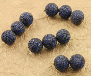 Pave Sapphire Round Beads, (BS-BA12) - Beadspoint